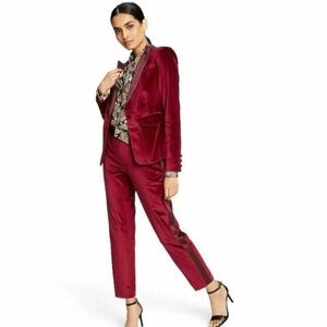 NWT ALTUZARRA x TARGET | Bordeaux Velvet Tuxedo Jacket and Straight Leg Suit Set